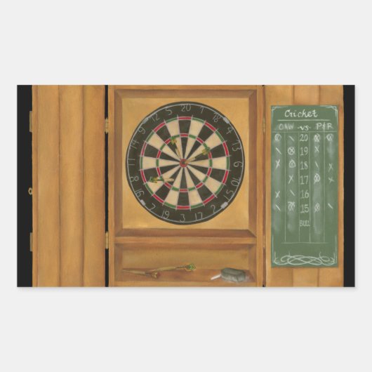 Dartboard mit Cricket-Bewertung Rechteckiger Aufkleber (Vorderseite)