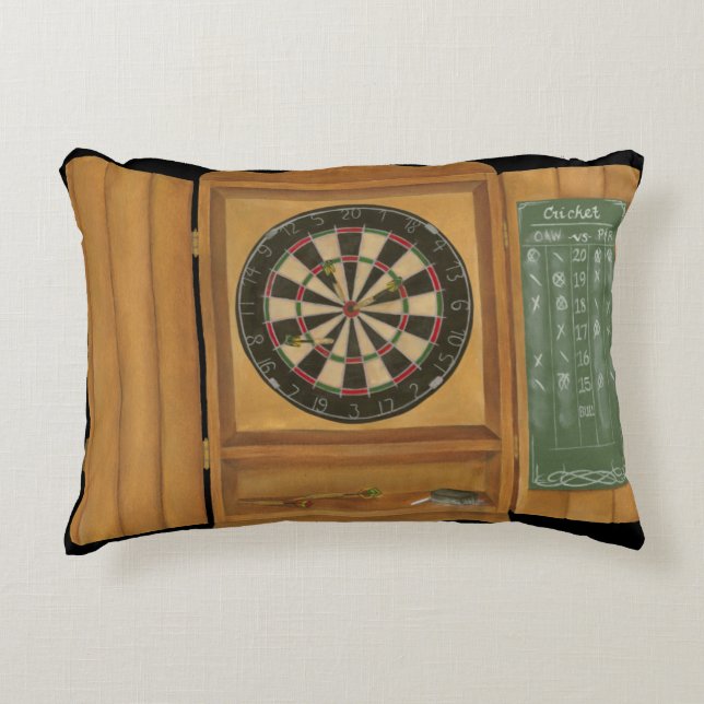 Dartboard mit Cricket-Bewertung Zierkissen (Vorderseite)