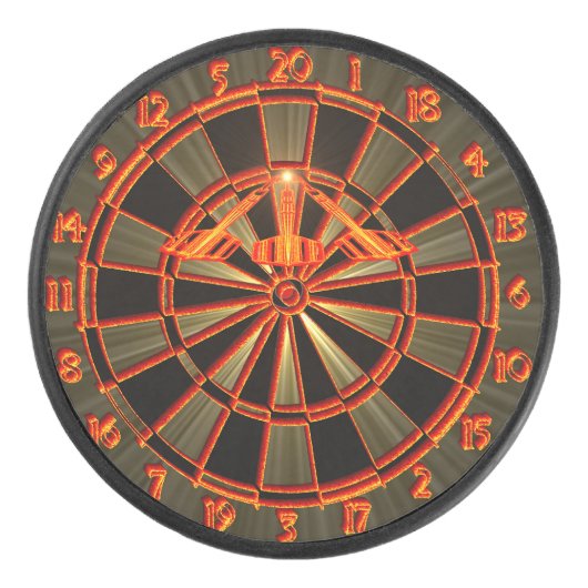 Dartboard mit Darts in die 180 Dartkunst Eishockey Puck (Vorderseite)