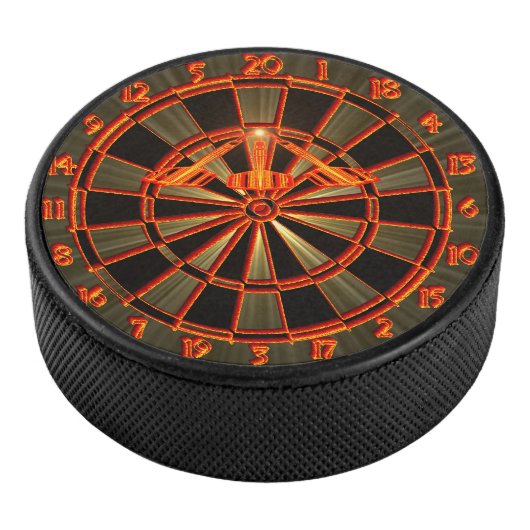 Dartboard mit Darts in die 180 Dartkunst Eishockey Puck (3/4)