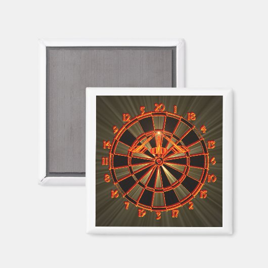 Dartboard mit Darts in die 180 Dartkunst Magnet (Vorderseite/Rückseite)