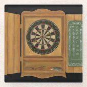 Dartboard mit dem Kricket-Zählen Glasuntersetzer (Vorderseite)