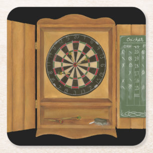 Dartboard mit dem Kricket-Zählen Rechteckiger Pappuntersetzer