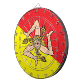 Dartboard mit der Flagge Siziliens, Italien Dartscheibe (Vorderseite rechts)
