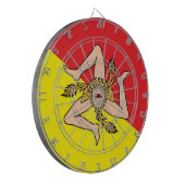 Dartboard mit der Flagge Siziliens, Italien Dartscheibe (Vorderseite Links)