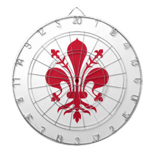 Dartboard mit der Flagge von Florenz, Italien Dartscheibe