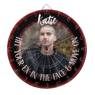 Dartboard mit Ex-Foto - Geschenk zum Auseinanderbr Dartscheibe