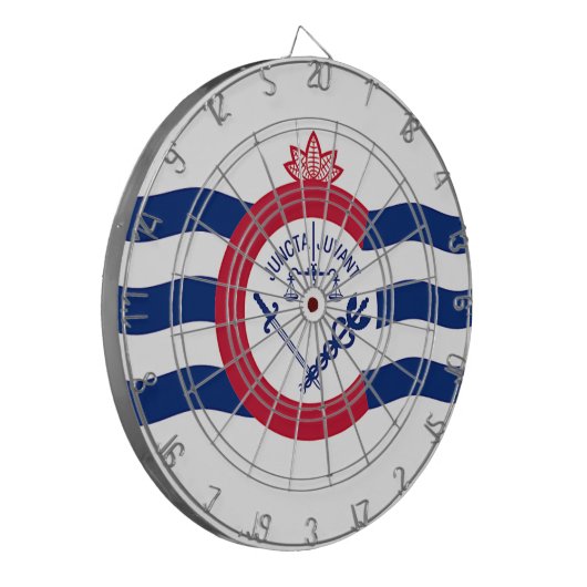 Dartboard mit Flag Cincinnati City, USA Dartscheibe (Vorderseite Links)