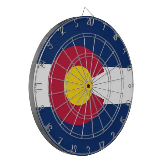 Dartboard mit Flag Colorado, USA Dartscheibe (Vorderseite Links)