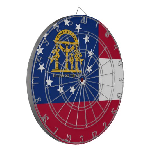 Dartboard mit Flag Georgia, USA Dartscheibe (Vorderseite Links)