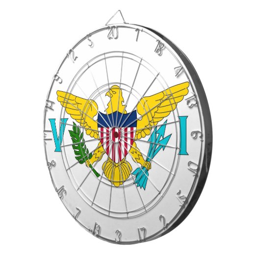 Dartboard mit Flag Jungfrau Islands, USA Dartscheibe (Vorderseite rechts)