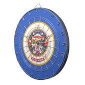 Dartboard mit Flag Minnesota, USA Dartscheibe (Vorderseite rechts)