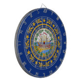 Dartboard mit Flag New Hampshire, USA Dartscheibe (Vorderseite Links)