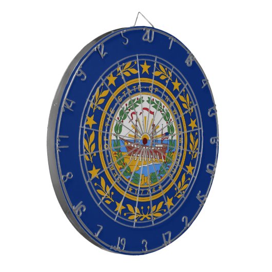 Dartboard mit Flag New Hampshire, USA Dartscheibe (Vorderseite Links)