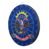 Dartboard mit Flag North Dakota, USA Dartscheibe (Vorderseite rechts)