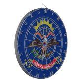 Dartboard mit Flag North Dakota, USA Dartscheibe (Vorderseite Links)