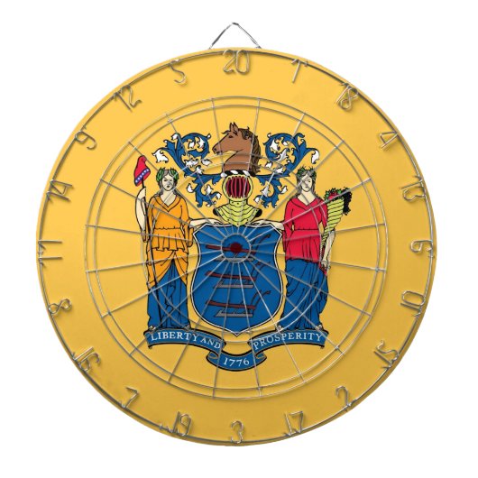Dartboard mit Flag of New Jersey, USA Dartscheibe (vorne)