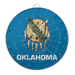 Dartboard mit Flag Oklahoma, USA Dartscheibe