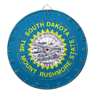 Dartboard mit Flag South Dakota, USA Dartscheibe