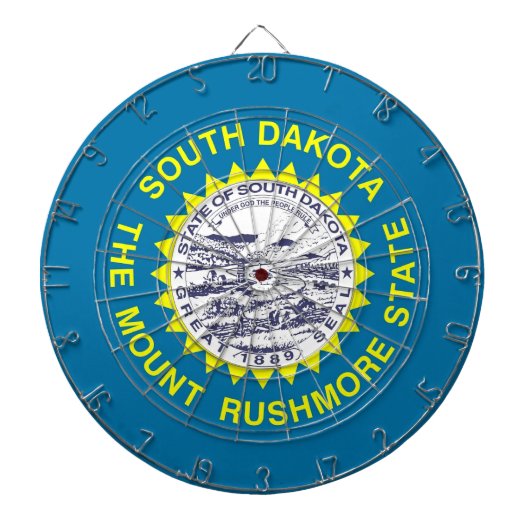 Dartboard mit Flag South Dakota, USA Dartscheibe (vorne)
