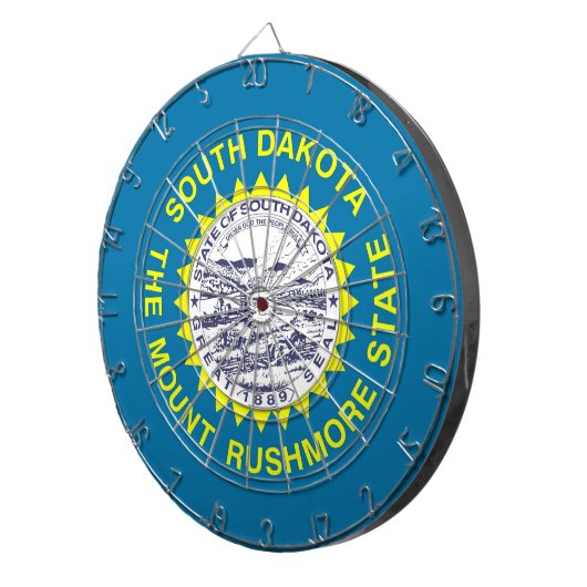 Dartboard mit Flag South Dakota, USA Dartscheibe (Vorderseite rechts)