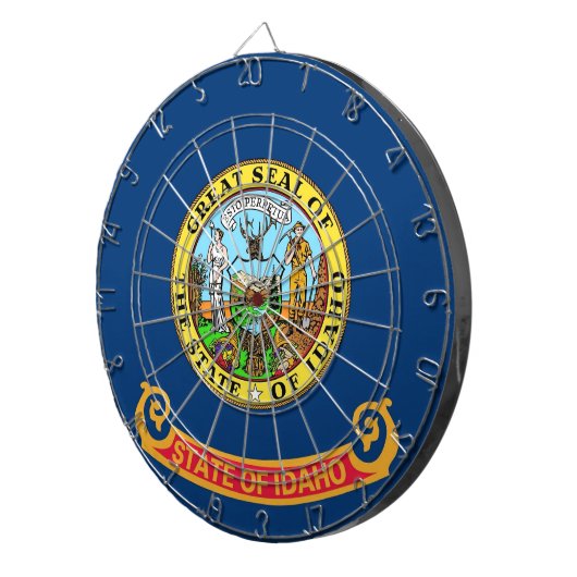 Dartboard mit Flag von Idaho, USA Dartscheibe (Vorderseite rechts)