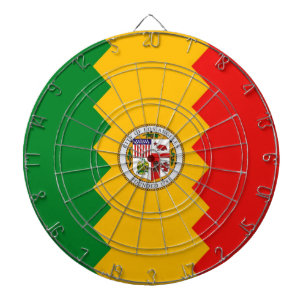 Dartboard mit Flag von Los Angeles, Kalifornien Dartscheibe
