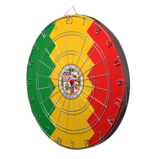 Dartboard mit Flag von Los Angeles, Kalifornien Dartscheibe (Vorderseite rechts)