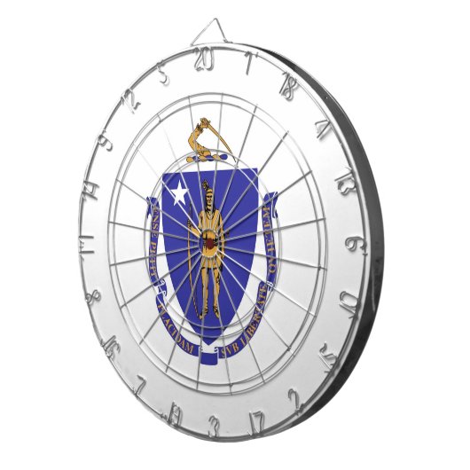 Dartboard mit Flag von Massachusetts, USA Dartscheibe (Vorderseite rechts)