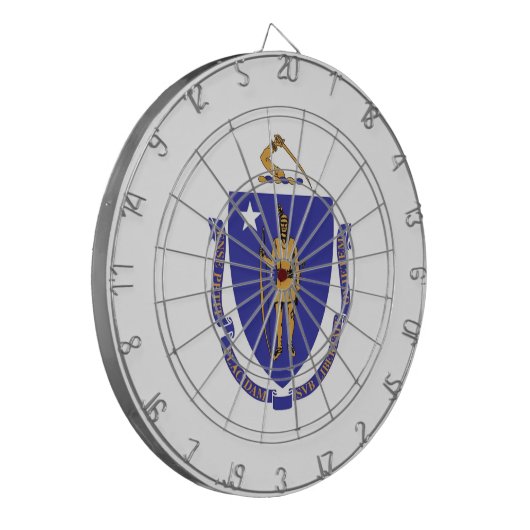 Dartboard mit Flag von Massachusetts, USA Dartscheibe (Vorderseite Links)