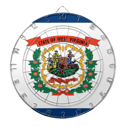 Dartboard mit Flag West Virginia, USA Dartscheibe (vorne)