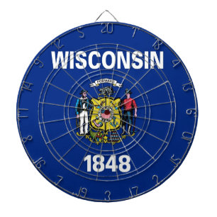 Dartboard mit Flag Wisconsin, USA Dartscheibe