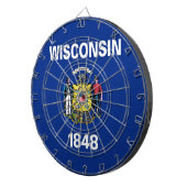 Dartboard mit Flag Wisconsin, USA Dartscheibe (Vorderseite rechts)