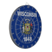 Dartboard mit Flag Wisconsin, USA Dartscheibe (Vorderseite Links)