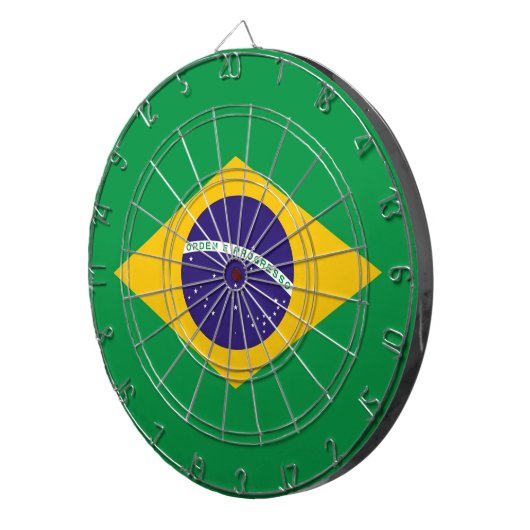 Dartboard mit Flagge Brasiliens Dartscheibe (Vorderseite rechts)