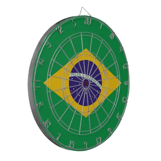 Dartboard mit Flagge Brasiliens Dartscheibe (Vorderseite Links)