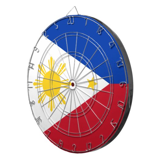 Dartboard mit Flagge der Philippinen Dartscheibe (Vorderseite rechts)
