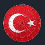 Dartboard mit Flagge der Türkei Dartscheibe<br><div class="desc">Fügen Sie Ihrem Spielzimmer eine Touch türkischen Flairs mit unserem exklusiven Dartboard mit türkischer Flagge hinzu! Dieses mit viel Liebe zum Detail gestaltete Dartboard ist mehr als nur ein funktionales Element, es ist ein Fest der pulsierenden Kultur und des kulturellen Erbes der Türkei. Das auffallende Design zeigt deutlich die ikonische...</div>