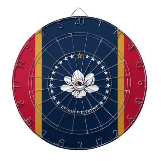 Dartboard mit Flagge des Bundesstaates Mississippi Dartscheibe (vorne)
