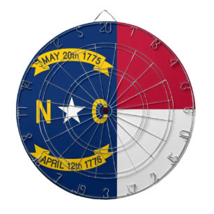 Dartboard mit Flagge des North Carolina, USA Dartscheibe