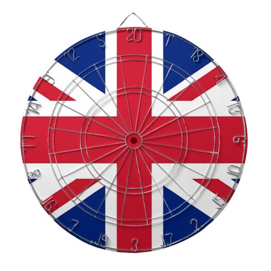 Dartboard mit Flagge des Vereinigten Königreichs Dartscheibe (vorne)