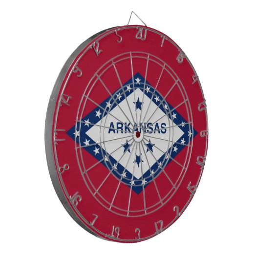 Dartboard mit Flagge von Arkansas, USA Dartscheibe (Vorderseite Links)