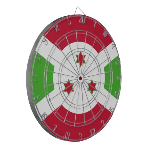 Dartboard mit Flagge von Burundi Dartscheibe (Vorderseite Links)