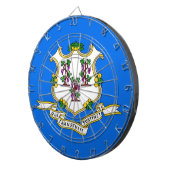 Dartboard mit Flagge von Connecticut, USA Dartscheibe (Vorderseite rechts)