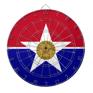 Dartboard mit Flagge von Dallas City, USA Dartscheibe