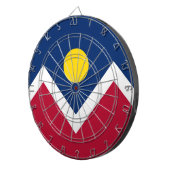 Dartboard mit Flagge von Denver, Colorado, USA Dartscheibe (Vorderseite rechts)