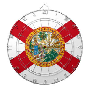 Dartboard mit Flagge von Florida, USA Dartscheibe