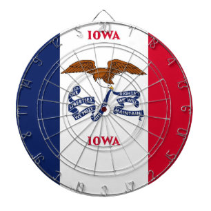 Dartboard mit Flagge von Iowa, USA Dartscheibe
