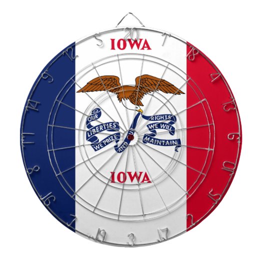 Dartboard mit Flagge von Iowa, USA Dartscheibe (vorne)