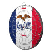 Dartboard mit Flagge von Iowa, USA Dartscheibe (Vorderseite rechts)